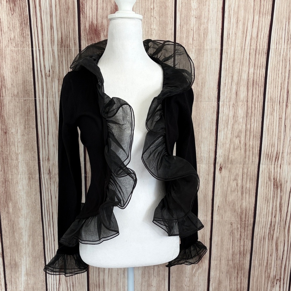 Christina Black Sheer Cardigan